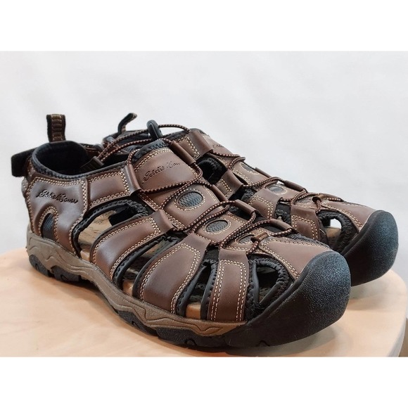 Eddie Bauer Brown Leather Fisherman Sandals with Buckle s-l400.jpg main image 4